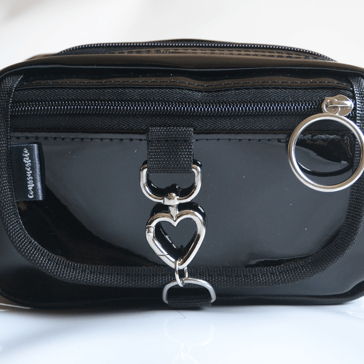 Full función charol negro corazón plateado 1