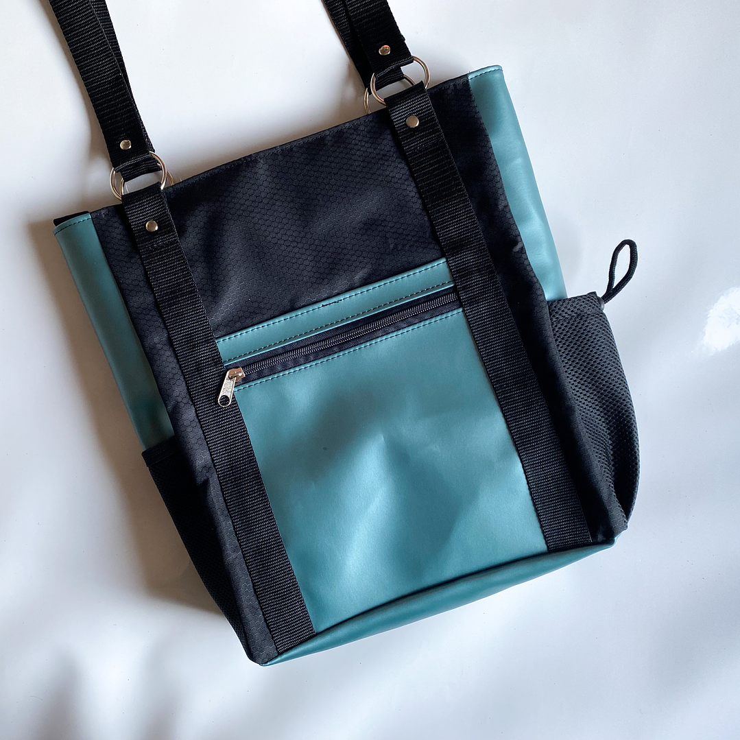 Totebag mediana verde metalizado 2