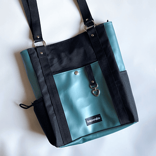 Totebag mediana verde metalizado