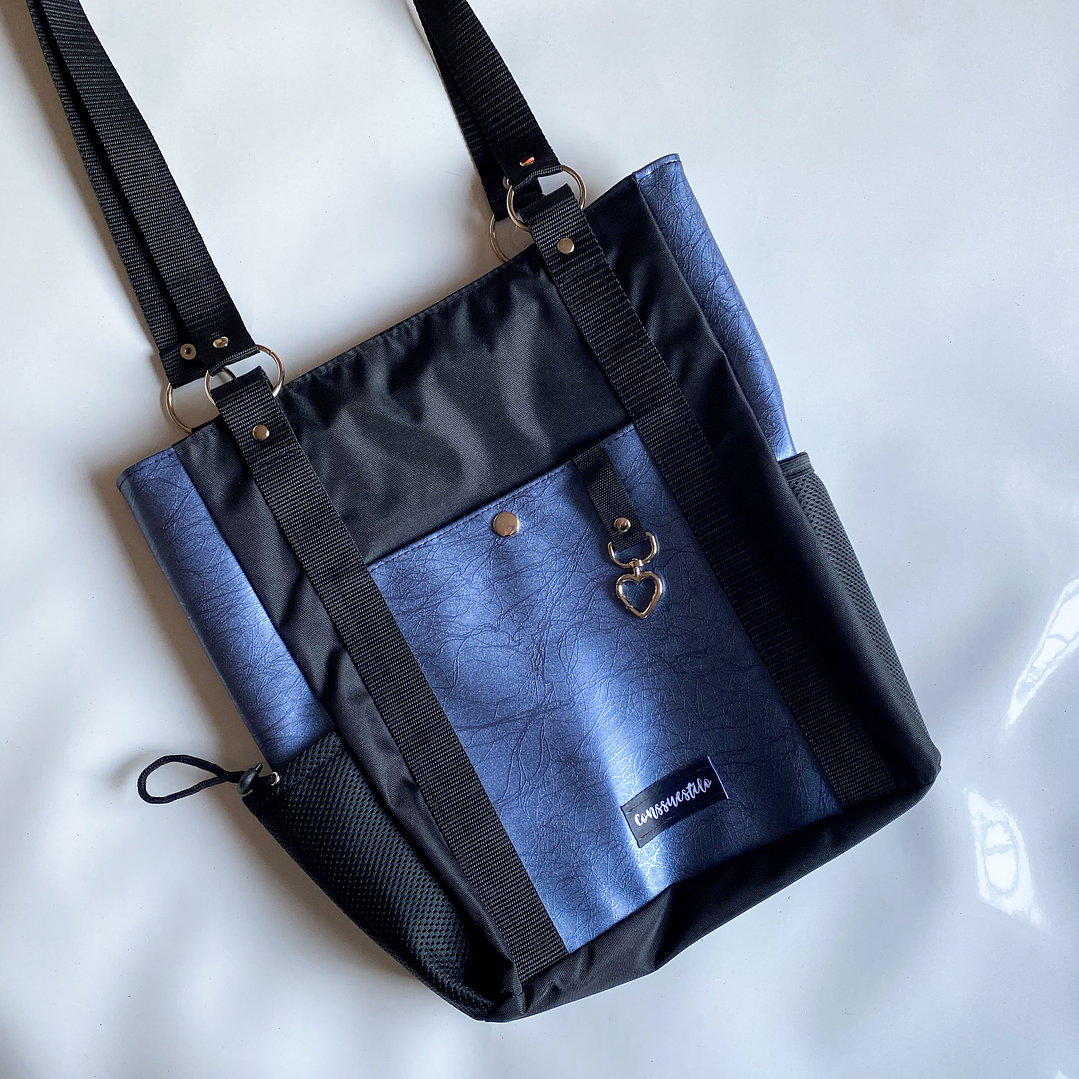 Totebag mediana cuerina metalizada 1