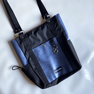 Totebag mediana cuerina metalizada