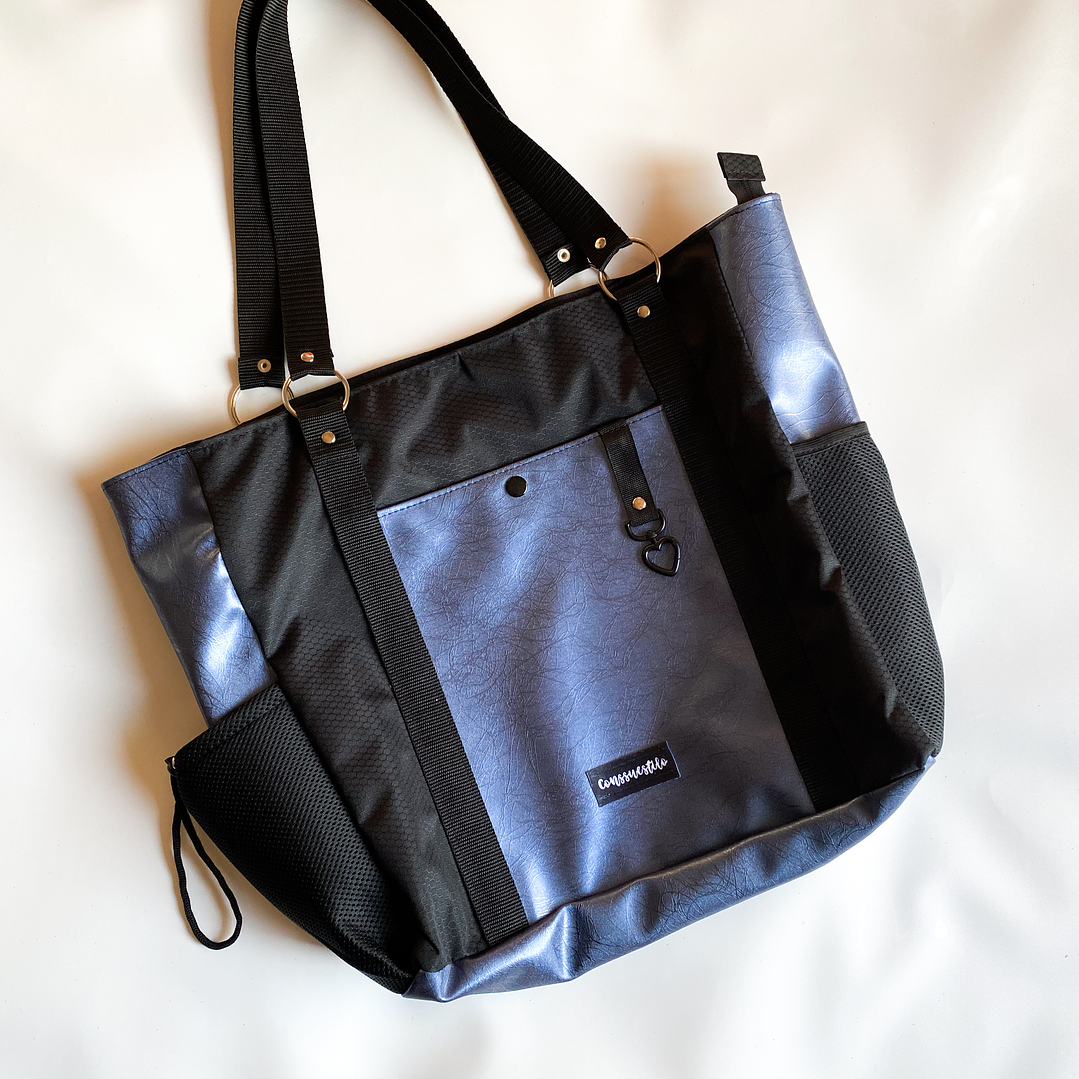 Totebag grande cuerina metalizada  1