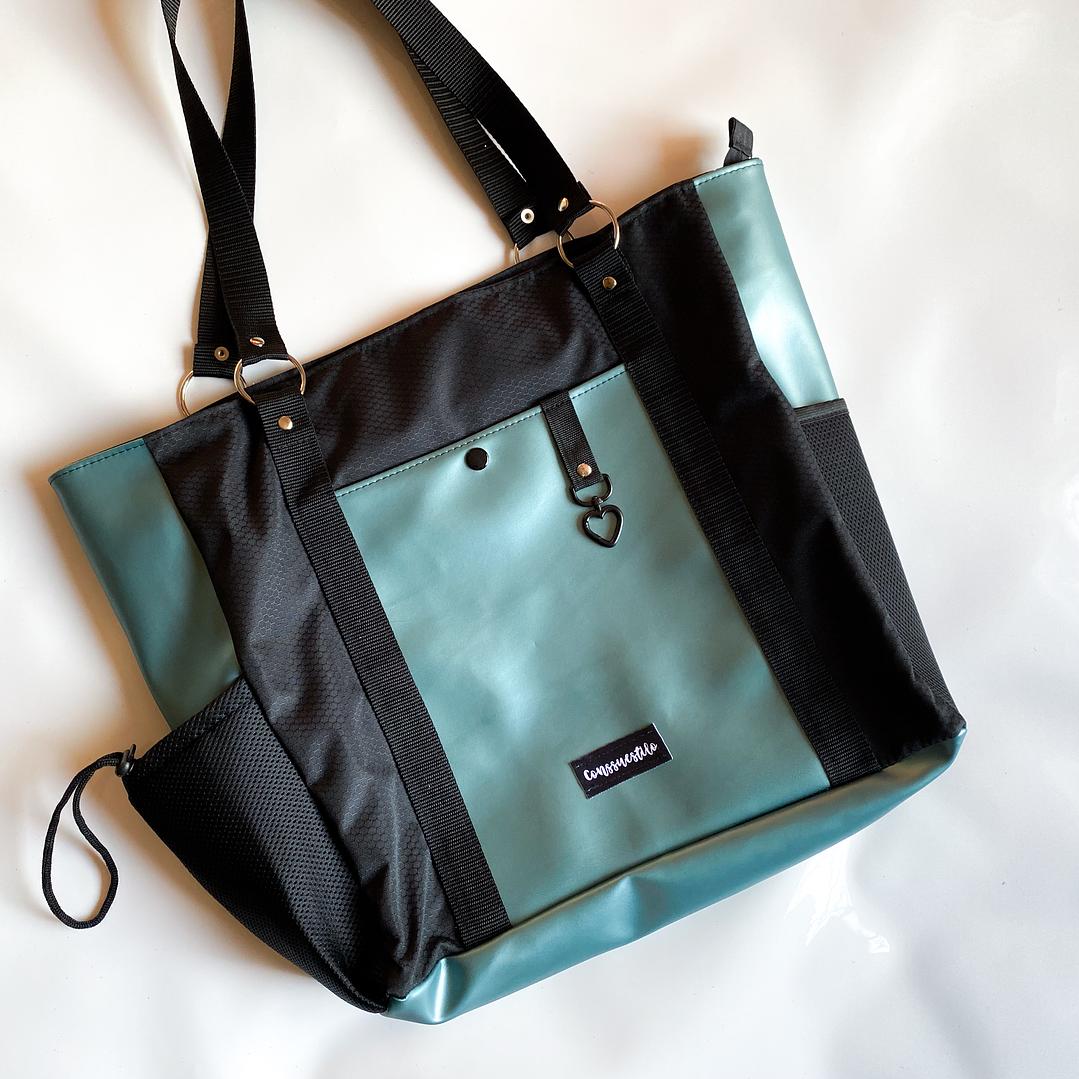 Totebag grande cuerina metalizada  1