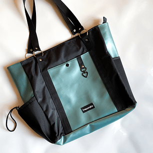 Totebag grande cuerina metalizada 