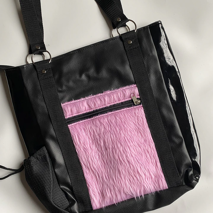 Totebag piel sintética rosada + cuerina 💖 2