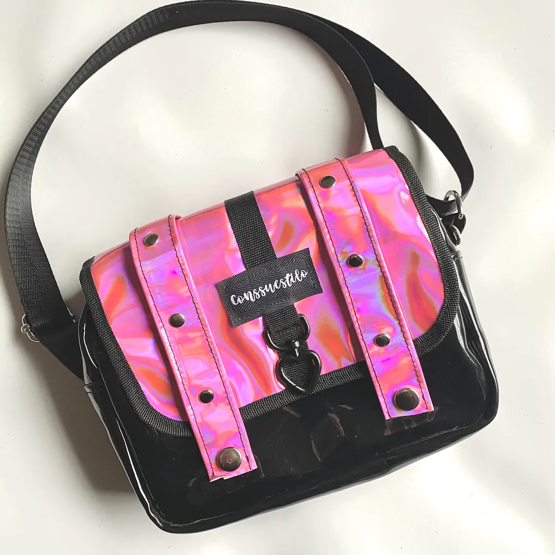 bolso Nox charol negro + charol fucsia 1