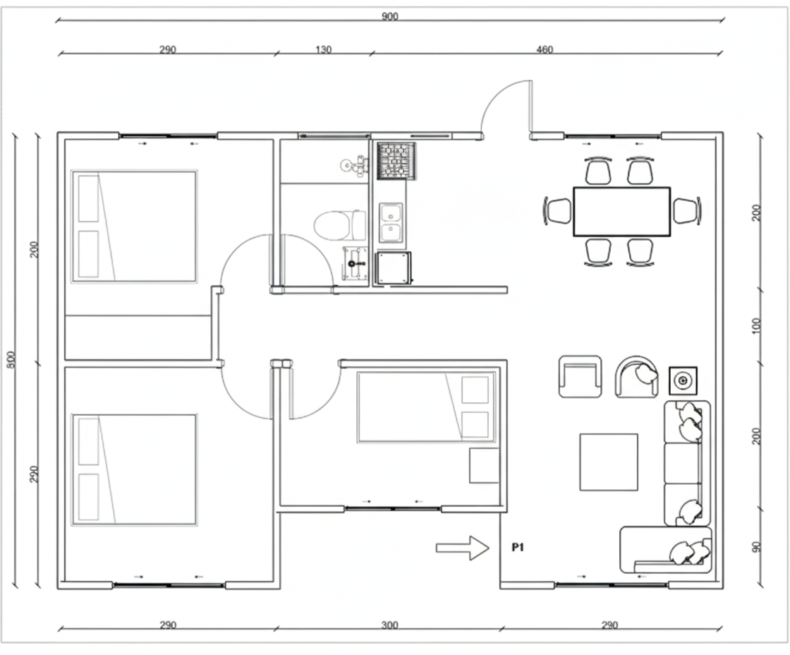 Cabaña tipo H. Valor Mt2 3