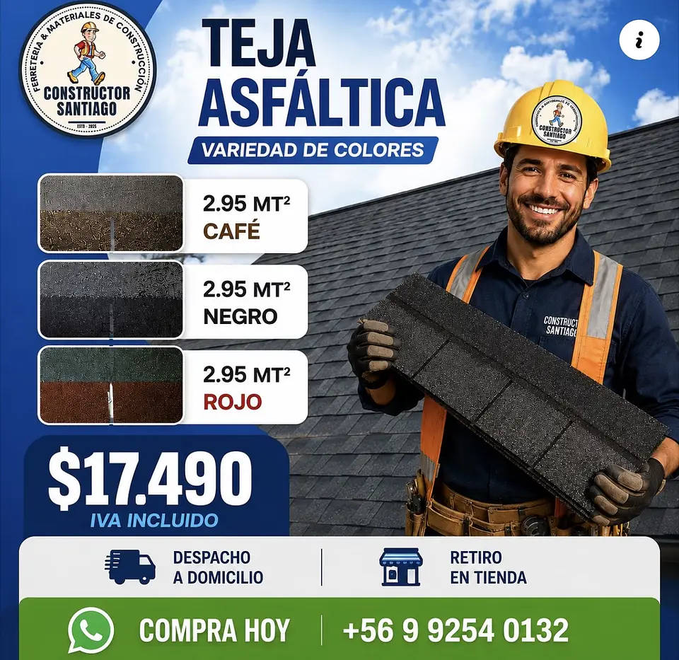 Teja asfaltica 2.95 mt2 1