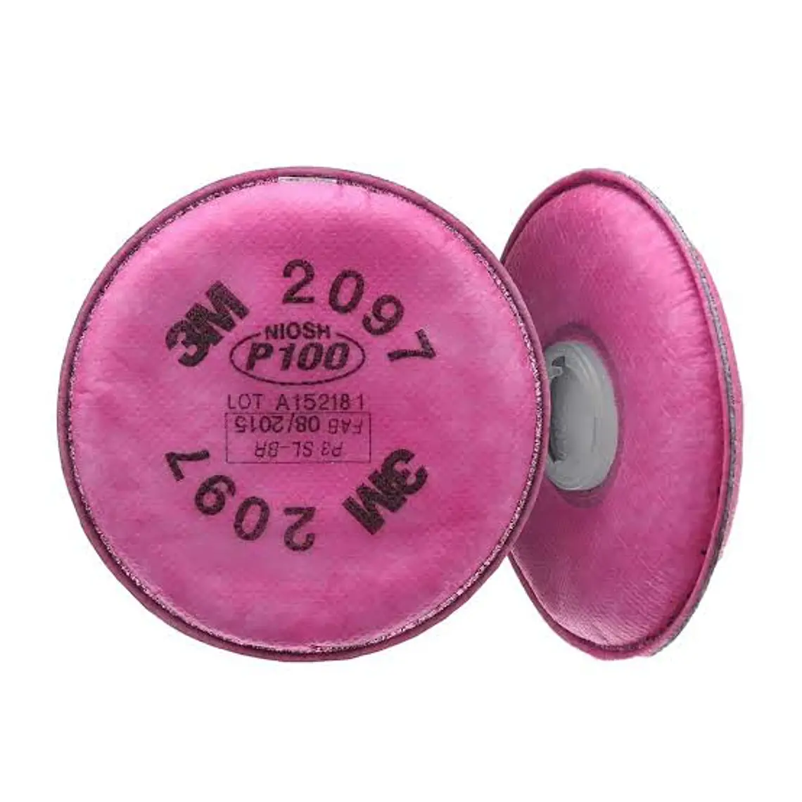 Par de Filtros 3M 2097 P100 — Partículas + Alivio Vapores Orgánicos · 99.97% 1