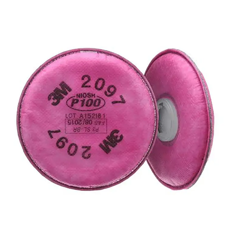 Par de Filtros 3M 2097 P100 — Partículas + Alivio Vapores Orgánicos · 99.97% 1