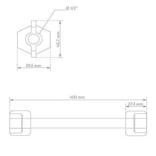 Conector lavamanos - lavaplatos 40 cm - Gricol