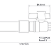 Conjunto elevador válvula IPS 1/2 P - Gricol