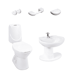 Combo happy II 4.8 con lavamanos de semipedestal blanco - Corona