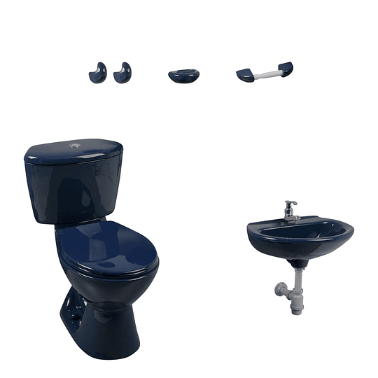 Combo manantial 4.8 azul oscuro con lavamanos sin pedestal - Corona