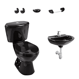 Combo manantial 4.8 negro con lavamanos sin pedestal - Corona