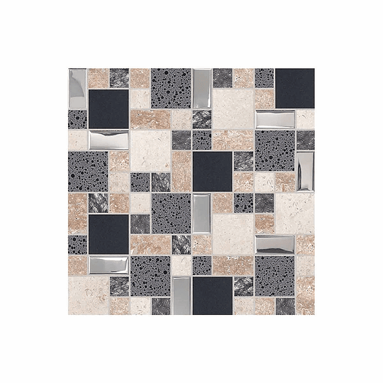 Mosaico arahuaco gris cara única - 30x60 cm - unidad - Corona