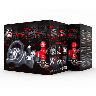 Volante Multi-Interface com Vibração PC/PS3/PS4/Switch Com pedais 3