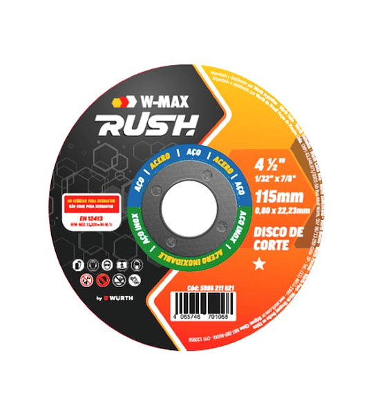 Disco Corte Inox W-Max Rush 115x1,0x22 | Corte Preciso | Servicio DI