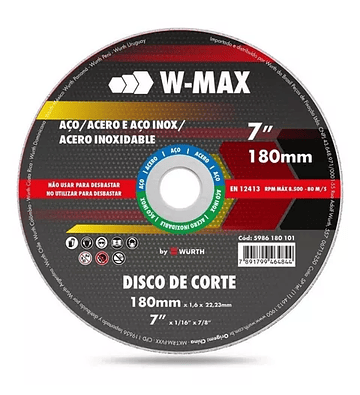 Disco Corte Inox W-Max Rush 180x1,6x22 | Corte Preciso | Servicio DI