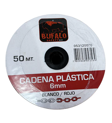 Cadena Plástica 6mm Carrete 50 Mts Blanca y Roja | Seguridad Industrial | Servicio DI