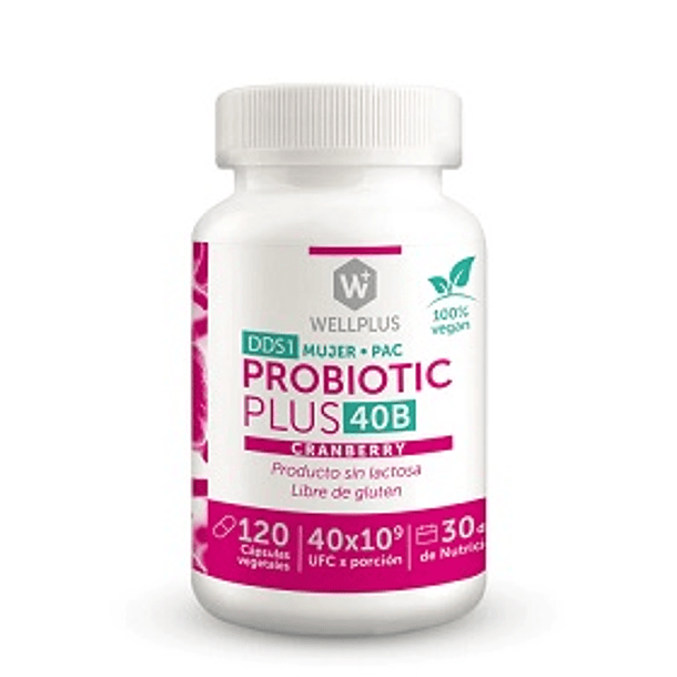 Probiotic Plus 40B + Cranberry Mujer 120 Capsulas 
