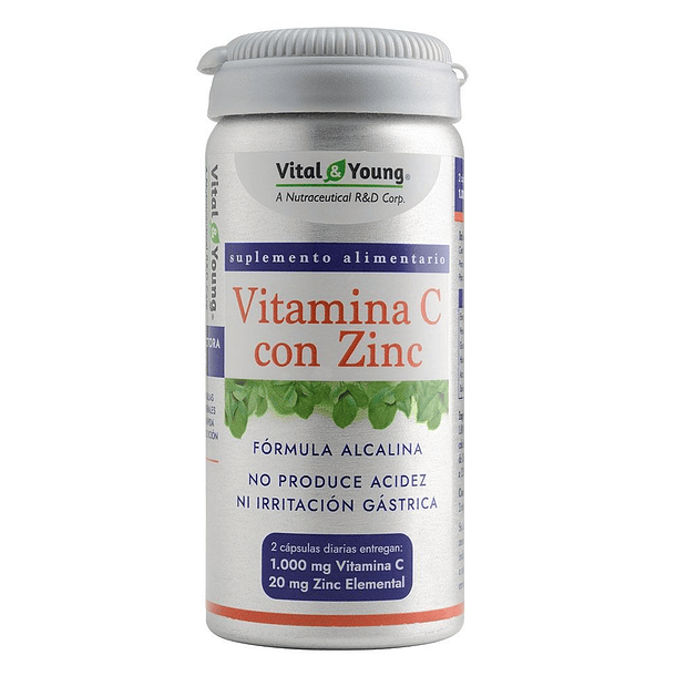 VITAMINA C CON ZINC  610 MG FORM. ALCALINA 60 Cáp.  