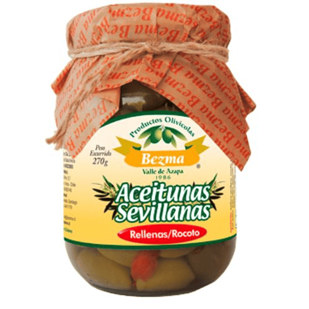 Aceitunas Sevillanas Rellenas Rocoto 250 Gr. 