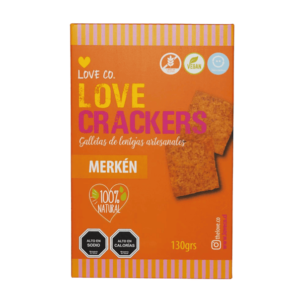 LOVE CRACKERS LENTEJAS MERKEN 130 GR. 