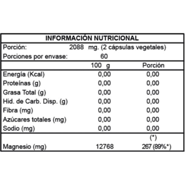 Citrato de Magnesio 120 cápsulas vegetales 2