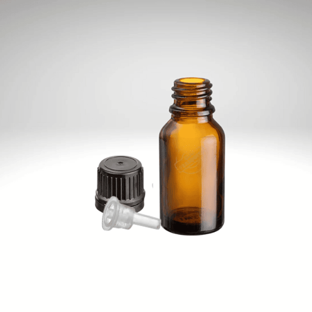 Frasco Ámbar 20 ML C/Inserto Gotario 