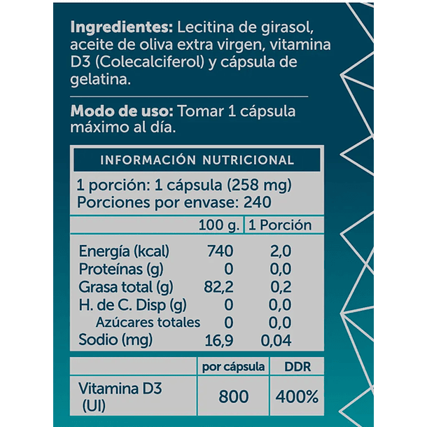 D3 PLUS Colecalciferol  800 UI  3