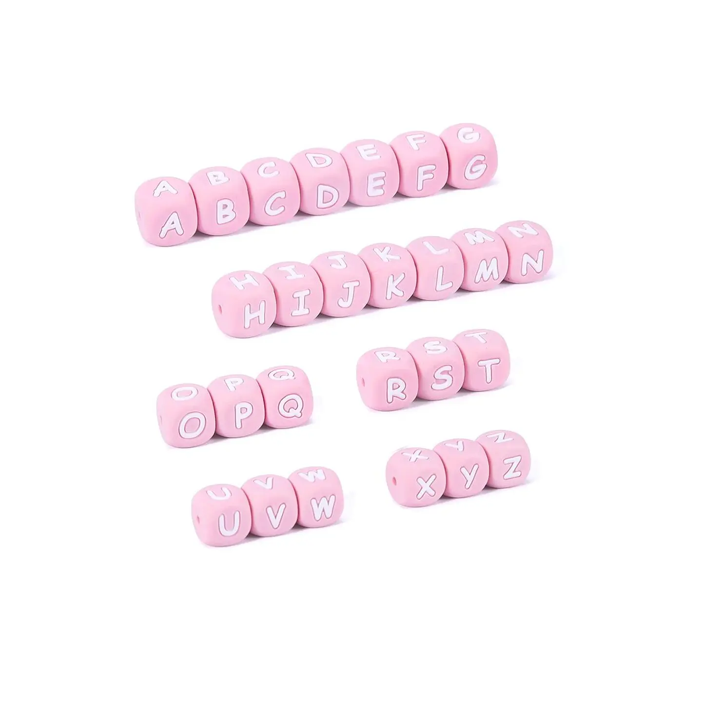 Letras de Silicone Rosa 12mm 1