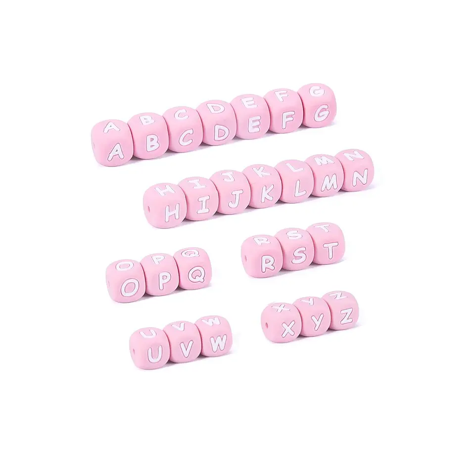 Letras de Silicone Rosa 12mm 1