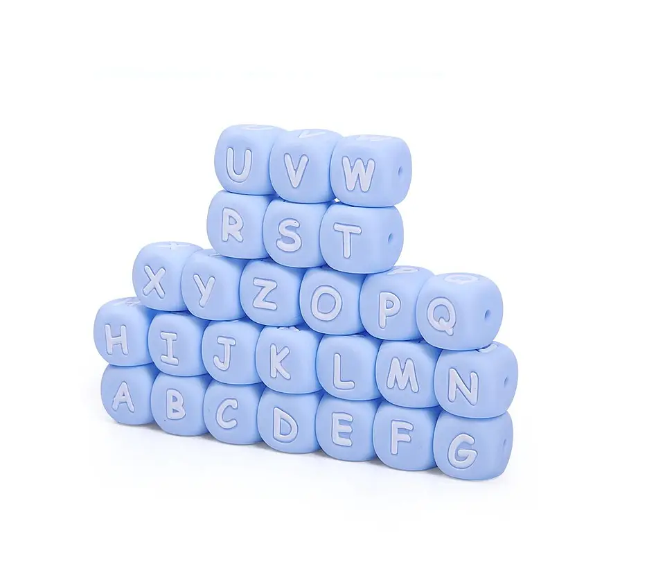 Letras de Silicone Azuis 12mm 1