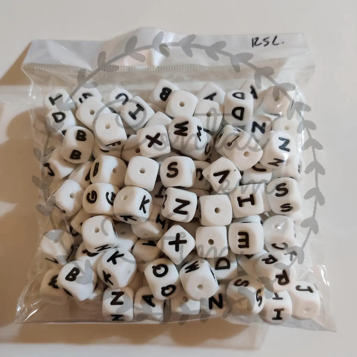 Letras de Silicone Brancas 12mm - 125 Mix 1