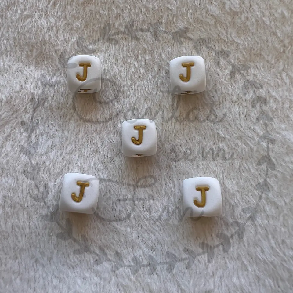 Letras de Silicone Douradas 12mm 10