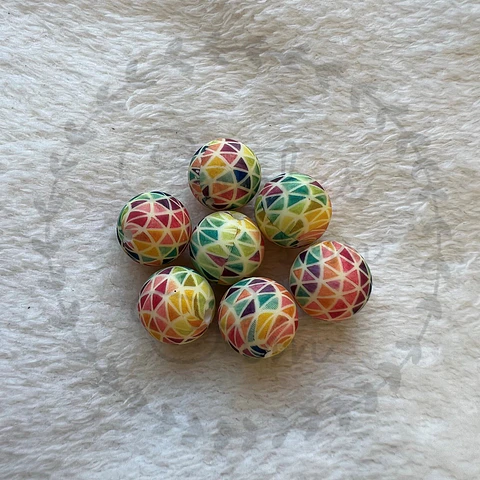 Bolas 15mm - triângulos arco-íris 