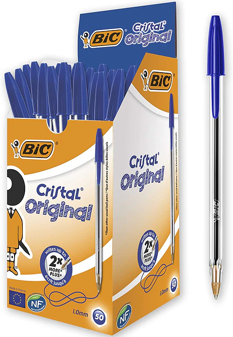 Canetas BIC Cristal Originais - Caixa com 50 Canetas