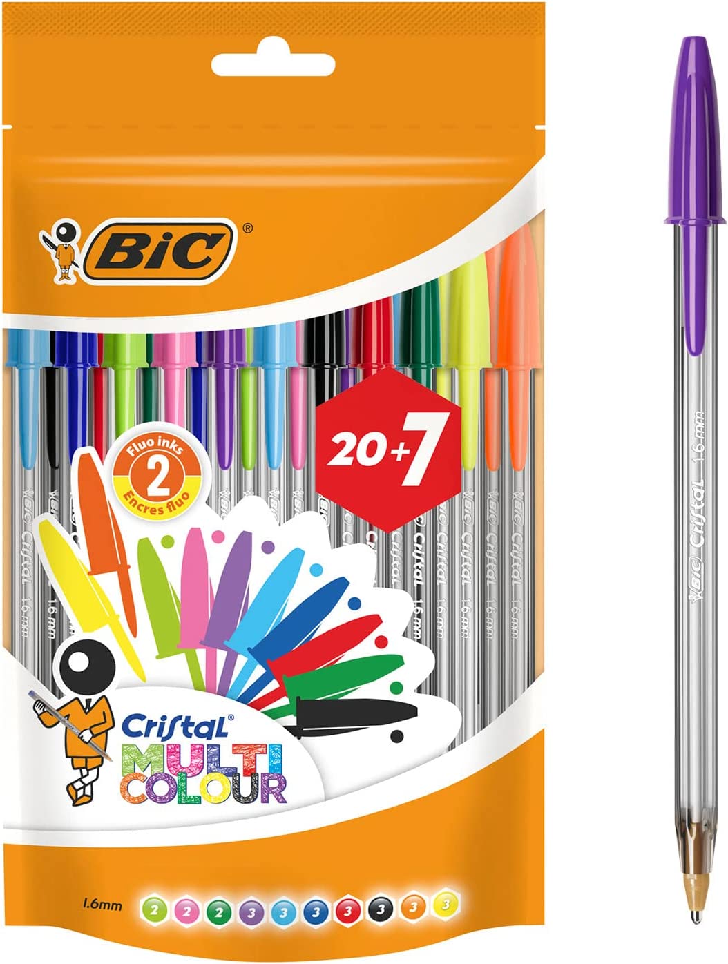 Canetas BIC Cristal Multicolour 20 canetas