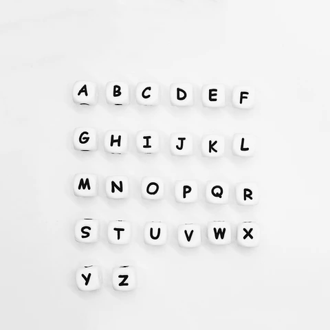 Letras de Silicone Brancas 12mm - 100 letras