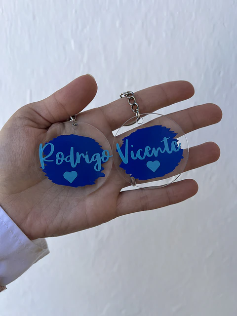 Porta-chaves redondo com nome 