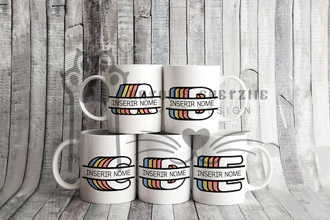 Inicial Retro - Caneca Personalizada