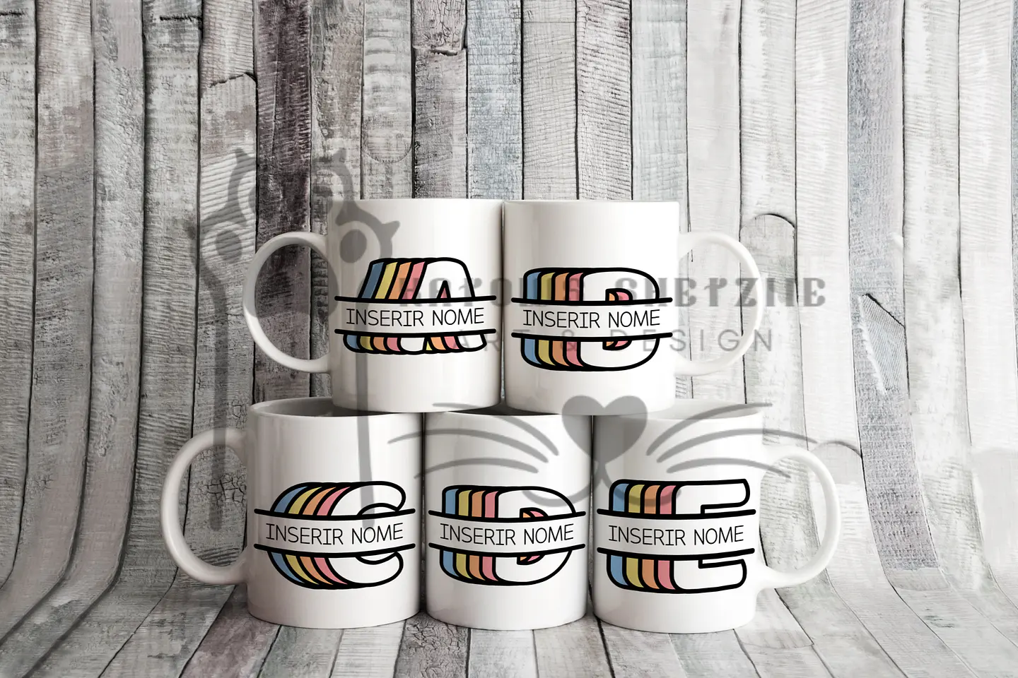 Inicial Retro - Caneca Personalizada 1