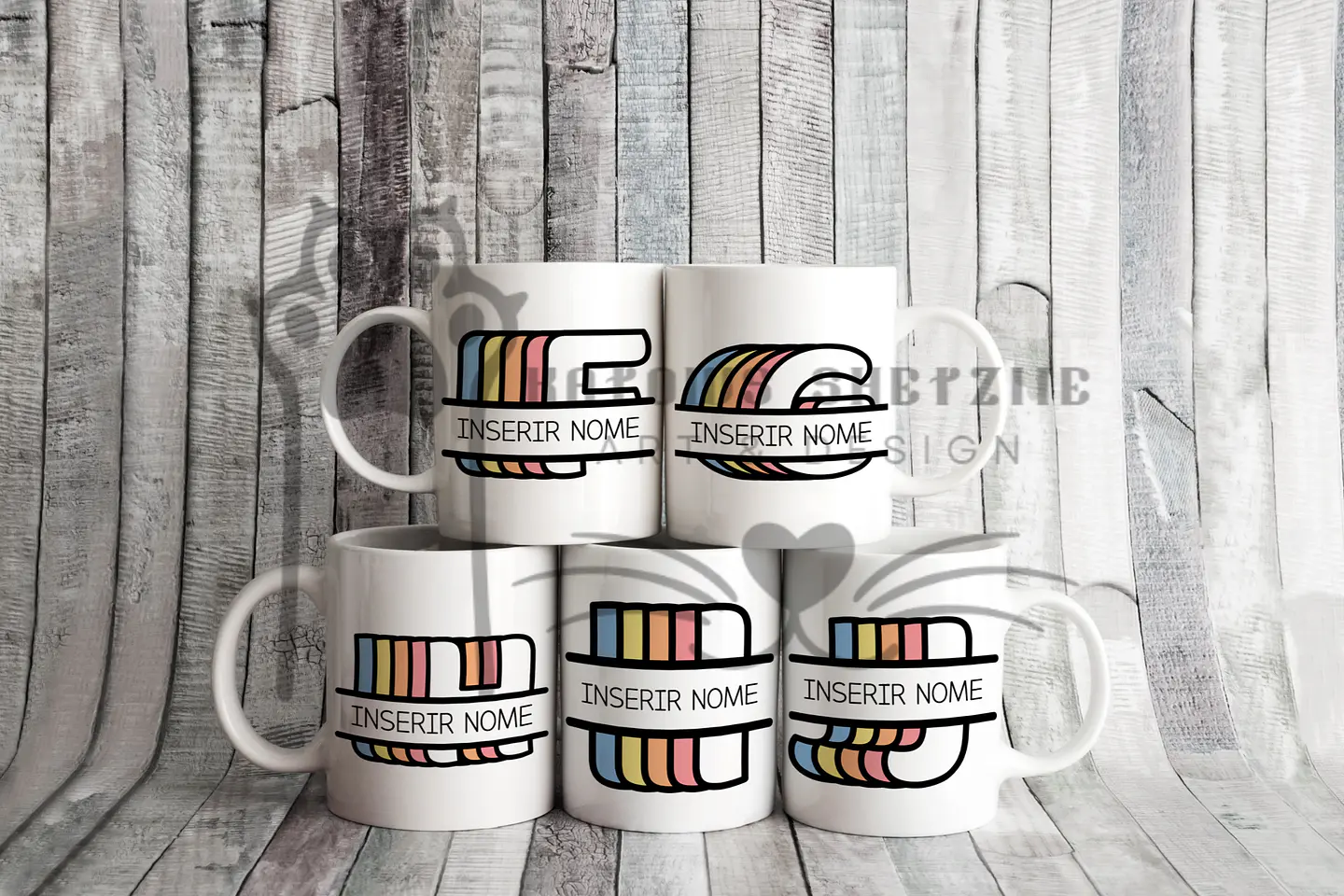 Inicial Retro - Caneca Personalizada 2