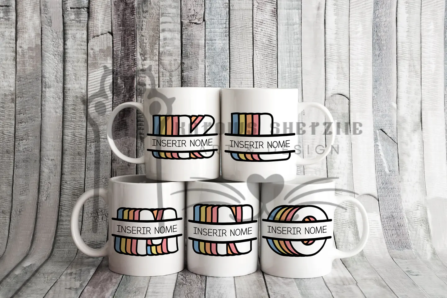 Inicial Retro - Caneca Personalizada 3