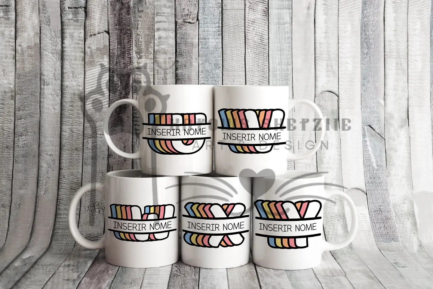 Inicial Retro - Caneca Personalizada 5