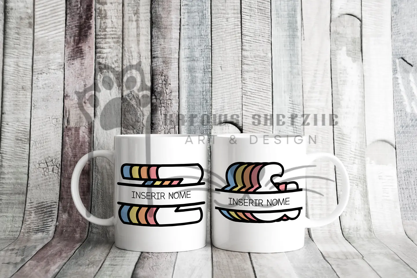 Inicial Retro - Caneca Personalizada 6
