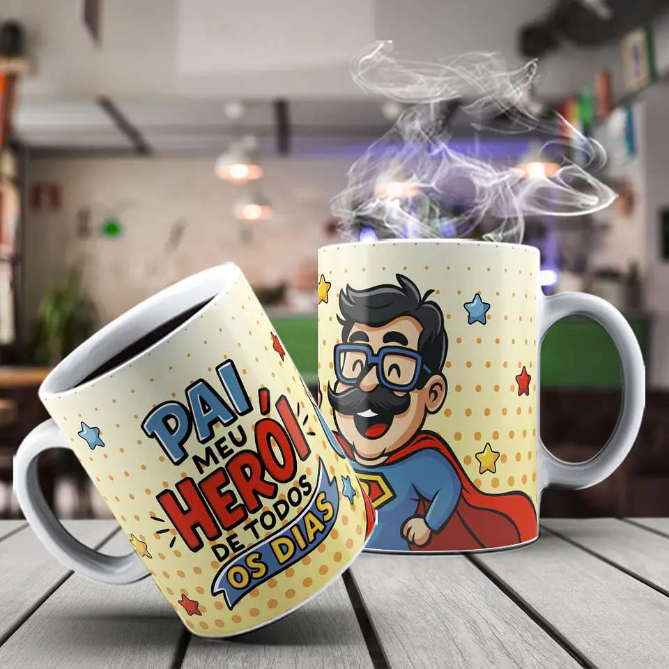 Caneca - Pai meu herói todos os dias  1