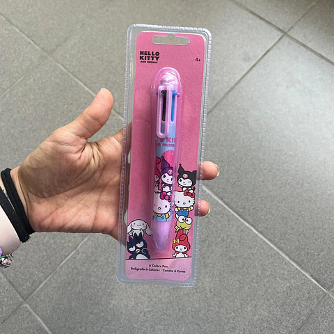  Caneta Multicor Hello Kitty 6 Cores