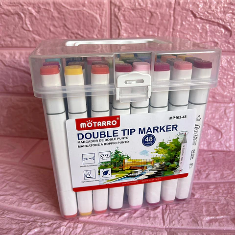 Marcadores Double Tip Motarro 48 Cores